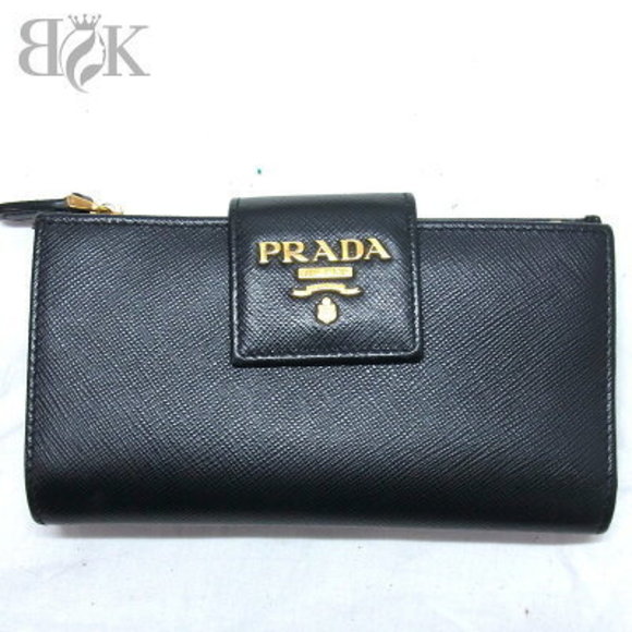Prada Saffiano Long Wallet Black - Picture 1 of 5